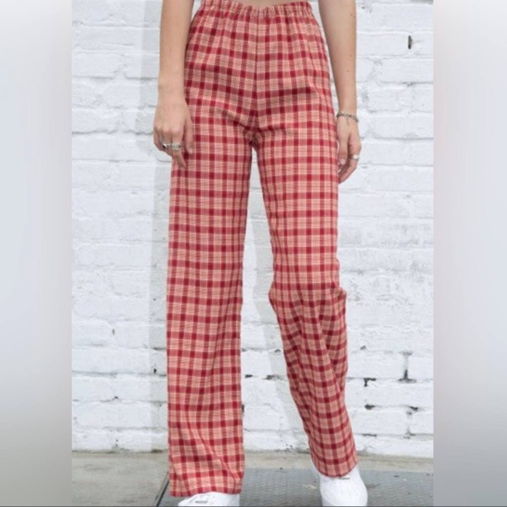 Brandy Melville red checkered pants! super soft and comfy! size xs/s